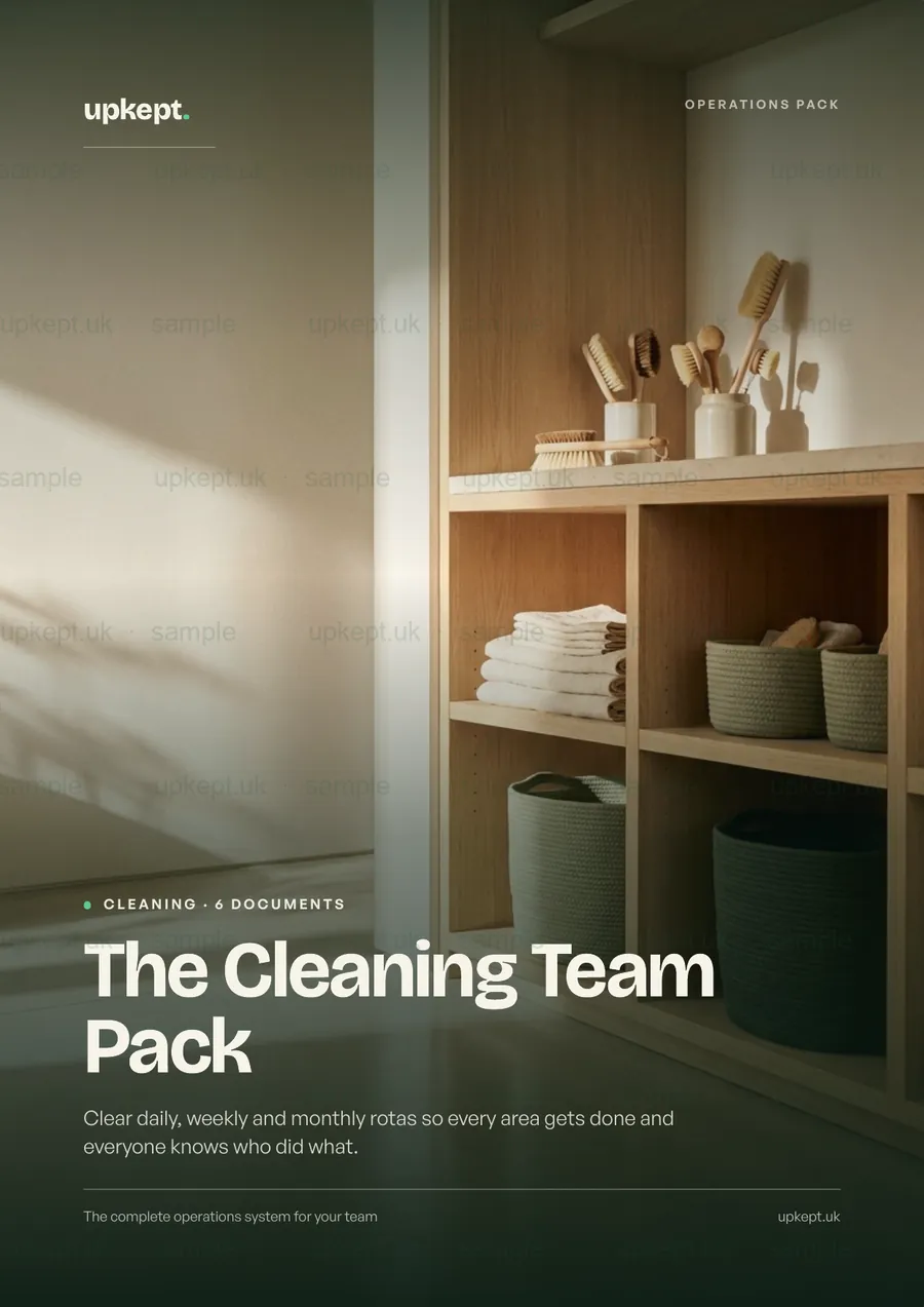 Sample page from the The Cleaning Team Pack