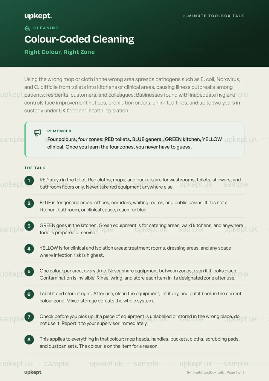 Page 1 of Colour-Coded Cleaning