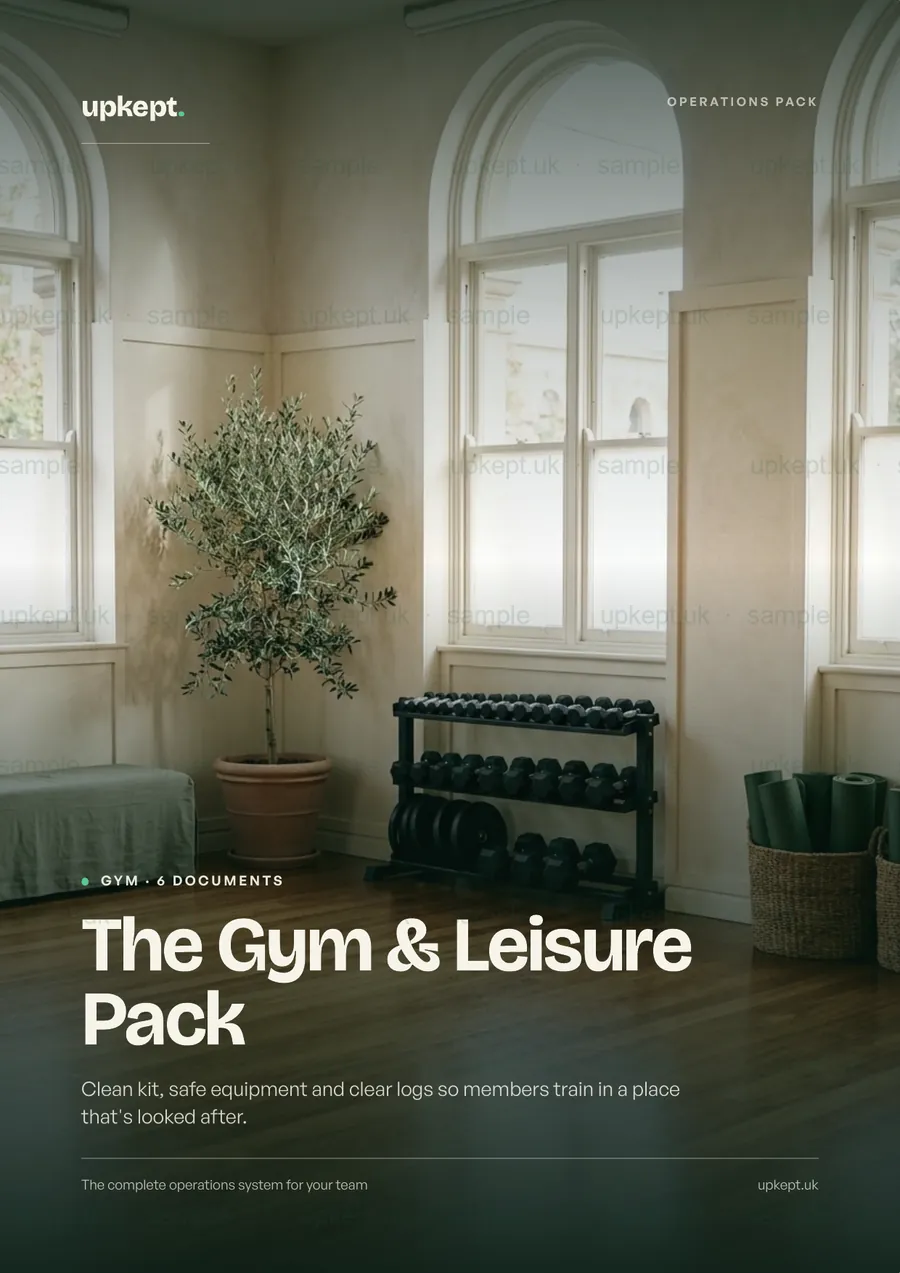 Sample page from the The Gym & Leisure Pack