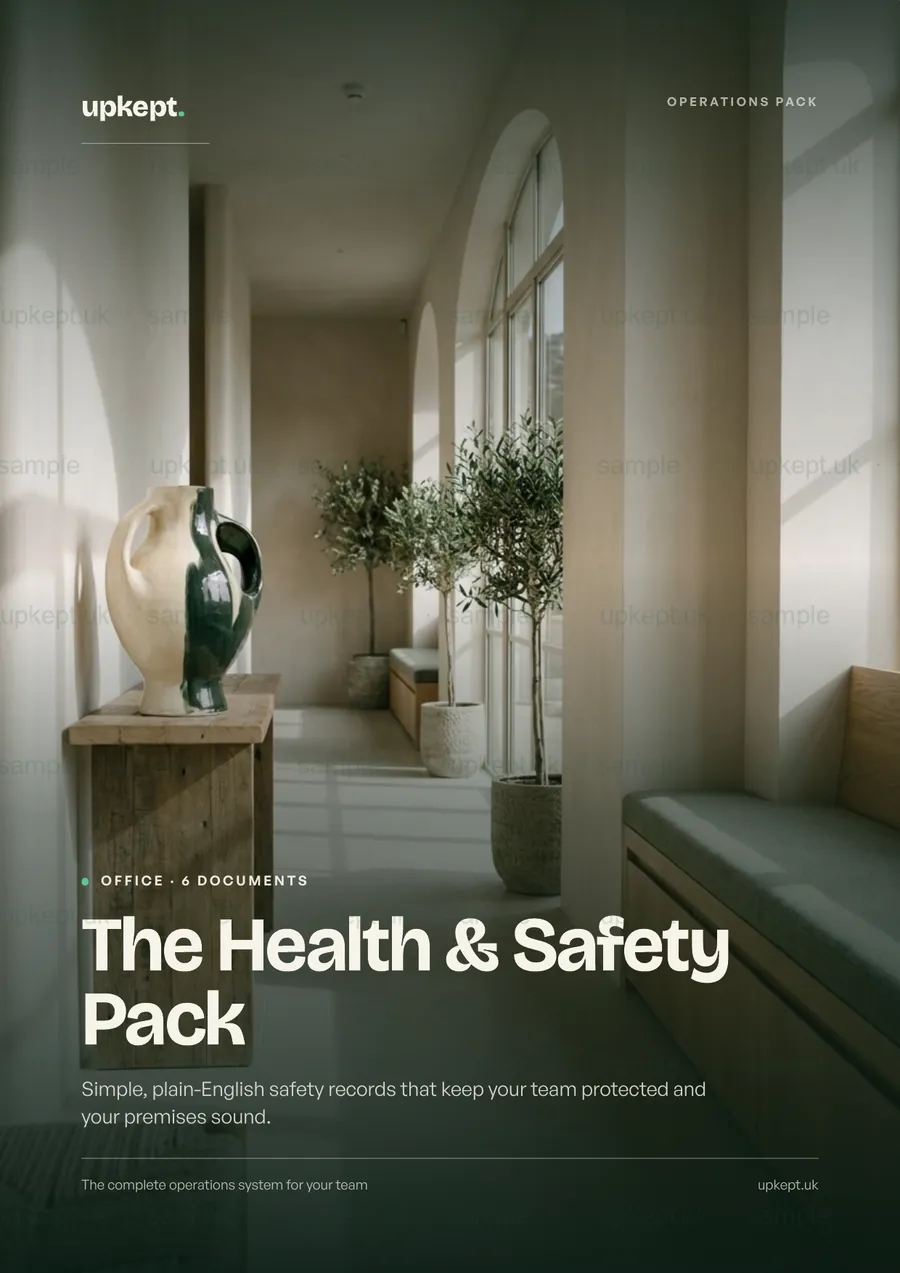 Sample page from the The Health & Safety Pack