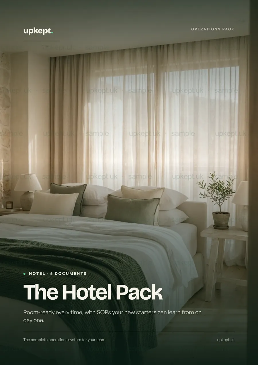 Sample page from the The Hotel Pack