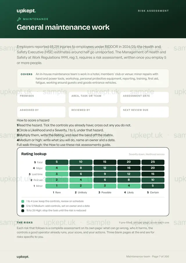 Page 7 of Maintenance team risk assessments