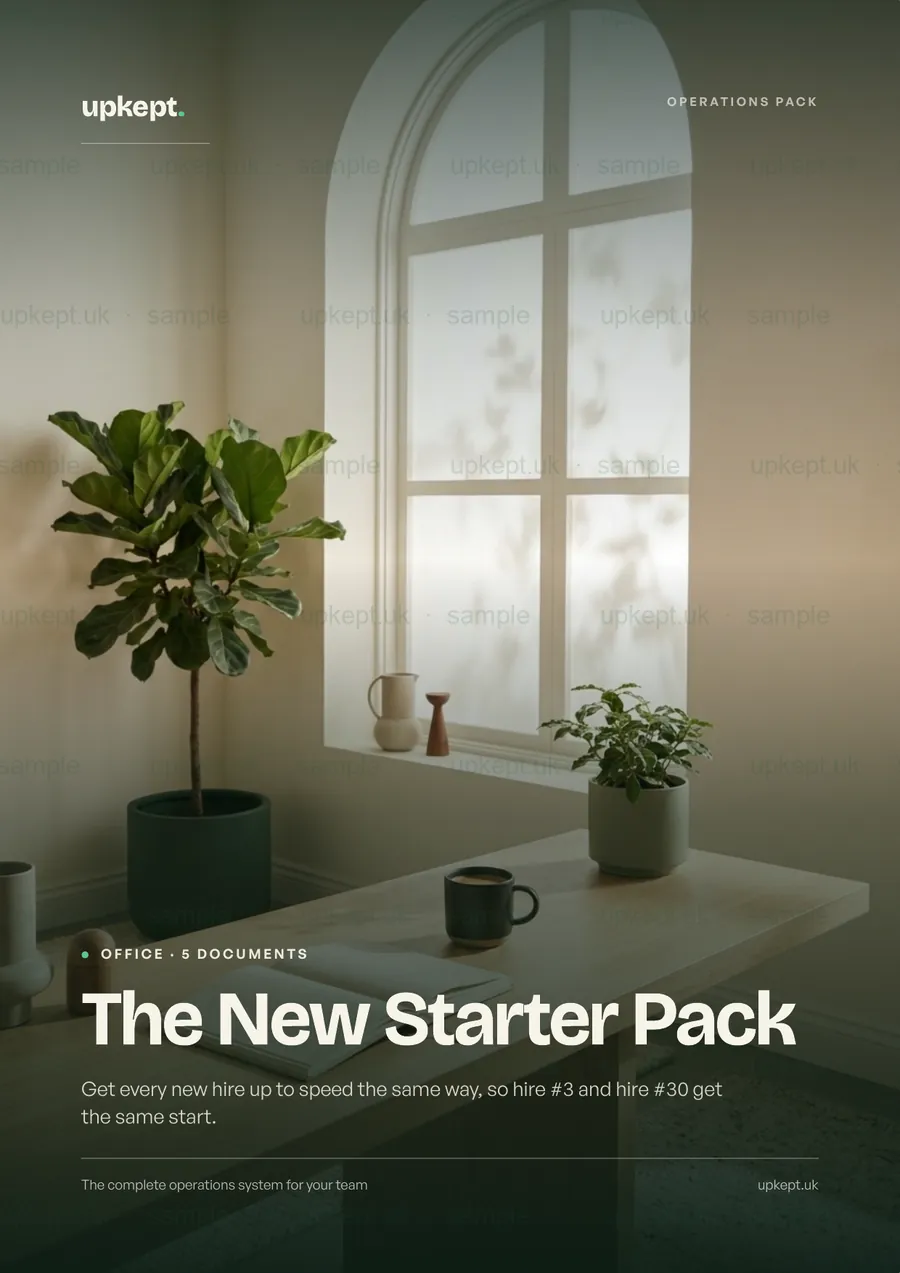 Sample page from the The New Starter Pack