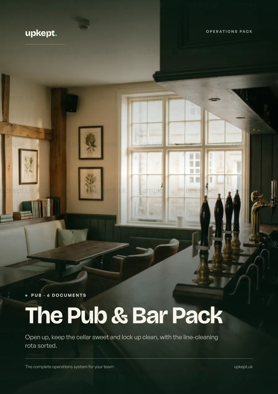 Sample page from the The Pub & Bar Pack