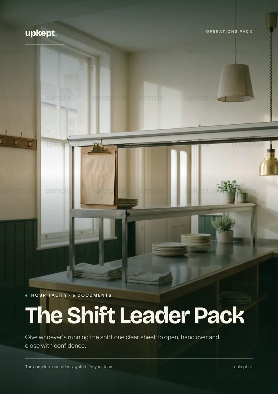 Sample page from the The Shift Leader Pack