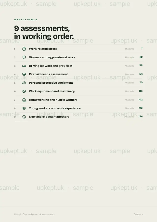 Page 6 of Core workplace risk assessments