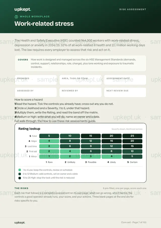 Page 7 of Core workplace risk assessments